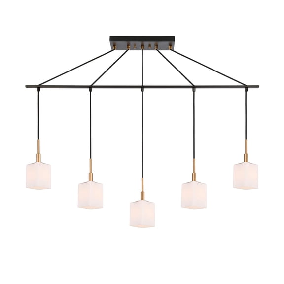 Woodbridge Lighting Langston Metal Linear Pendant in Brass/Bronze