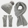 thumbnail image 2 of HNMKIU Warm Wool Scarf Hat and Gloves Set for Men and Women - Stylish Autumn Winter Knit Accessories for Cold Weather,One Size, 2 of 6