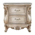 thumbnail image 5 of Acme Gorsedd 2-Drawer Wooden Nightstand with Marble Top in Golden Ivory, 5 of 6