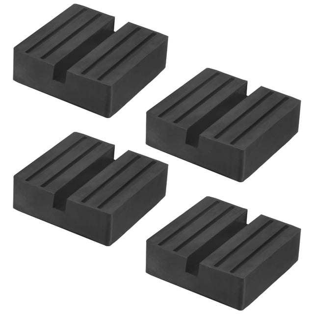 Uxcell 4-Pack Floor Jack Rubber Pad, 3 Inch Universal Rail Pinch Weld Stand Jack Square Pad Adapter Jack Protector Cushioning Part