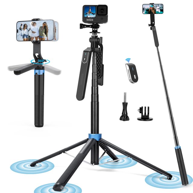 Trípode Selfie Stick EOCEAN de 71 cm con mando a distancia para iPhone/Android