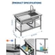 thumbnail image 3 of Yeshouse Fregadero de acero inoxidable de 39", fregadero independiente comercial con grifo extraíble, cubeta individual resistente para cocina, lavandería, restaurante e interiores, 3 of 5