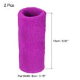 thumbnail image 2 of Uxcell 8x15cm Sport Wrist Bands Terry Absorbent Athletic Sweatband, Purple Red 2 Pack, 2 of 6