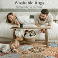 thumbnail image 5 of Hallway Runner Rug Vintage Washable Non-Slip Kitchen Rug Runner with Rubber Backing, Ultra-Thin Moroccan Boho Carpet Runner for Home Decor, 6 x 6 ft, Orange, 1 Pack, 5 of 6