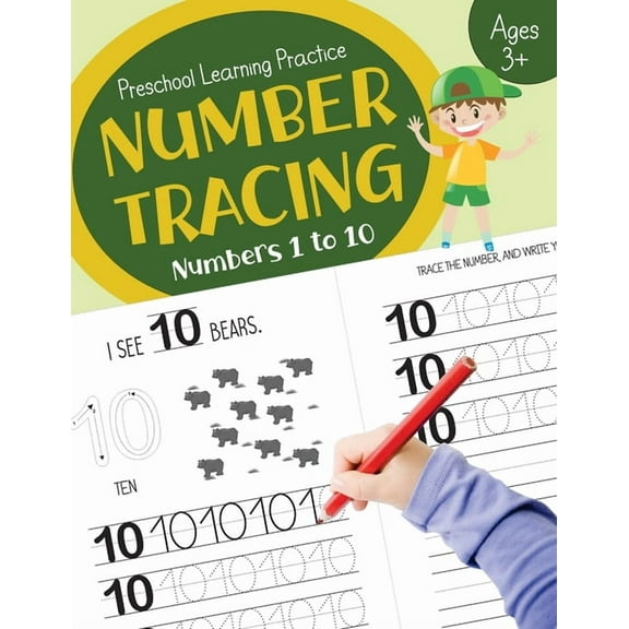 Number Tracing (Numbers 1 to 10): Preschool Learning Worksheets for Toddlers Age 3 (Paperback)