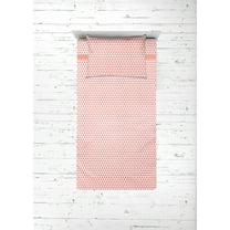 Bacati - Aztec Coral/Navy 3-Piece 100% Cotton Muslin Toddler Bedding Sheet Set, Triangles