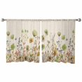 thumbnail image 7 of Sheer Curtains 45 inches Long, Green Flowers Plants Watercolor Floral Retro Linen Light Filtering Sheer Window Curtains Rod Pocket Voile Drapes for Bedroom Living Room, 52"W x 45"L 2 Panels, 7 of 7