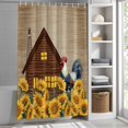 thumbnail image 6 of Farmhouse Roosters Shower Curtain Set, Waterproof Shower Curtains for Bathroom, Vintage Sunflowers Farm Countryside Washable Fabric Cloth Bath Curtain for Bathtub Decoration with Hooks 48x72 Inches, 6 of 9