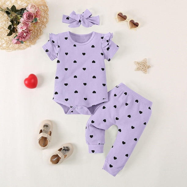 Conjuntos de blusa y camisa de cuello redondo y manga corta con estampado de colores para niña, mono de cuello redondo y manga larga con cintura elástica, pantalones estampados y diadema, conjunto de