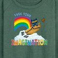 thumbnail image 3 of Pete The Cat - Flying Box Free Your Imagination - Women's Lightweight French Terry Long Sleeve Shirt, 3 of 6
