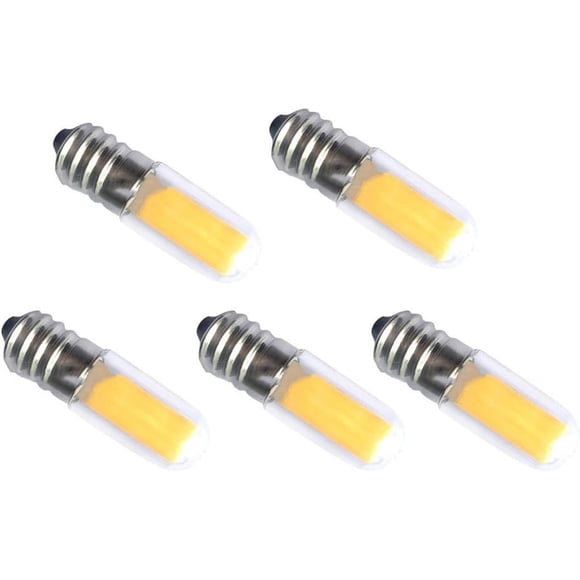 HUGFEGWE E14 Ampoules DEL Perles Éclairage 220V 2.2W Économie d'Énergie Lumière Maïs 1 Pcs COB Edison Base E14 Base Sans Stroboscope Vacillement Halogène Remplacement Lumière sous Armoire Galette Lumineuse (Blanc Chaud, 5 Pcs)