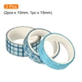 thumbnail image 3 of Unique Bargains 10mm 15mm 3.0m Washi Tape Decorative Masking Sticker 3 Roll(Blue), 3 of 5