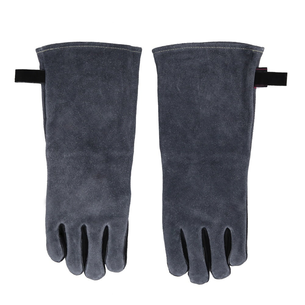 Heavy Duty Wood Burner 932°F Welding Gloves Heat Heating Resistant Leath 