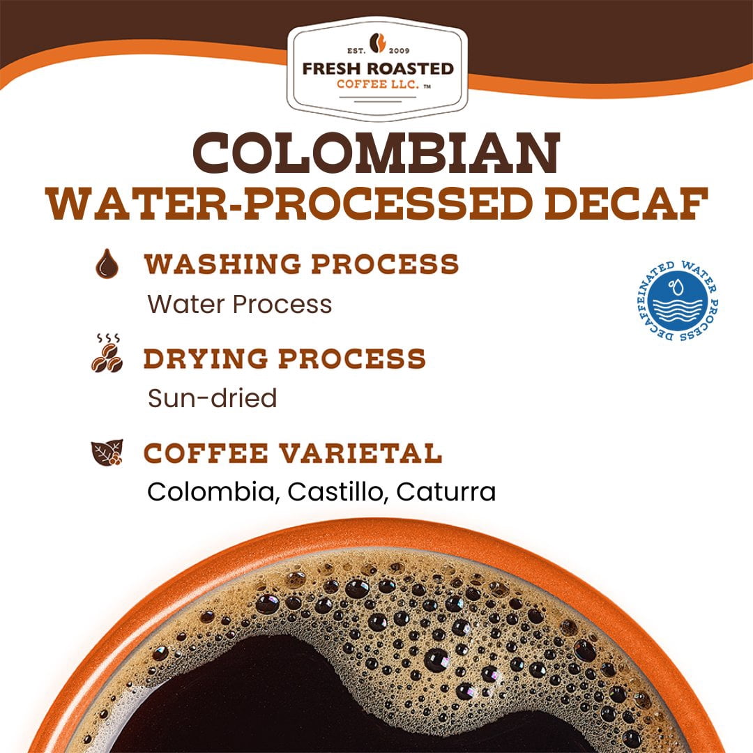 Fresh Roasted Coffee, Colombian Water-Process Decaf Coffee, Medium Roast, Drip Ground, 32 oz 2 lbs