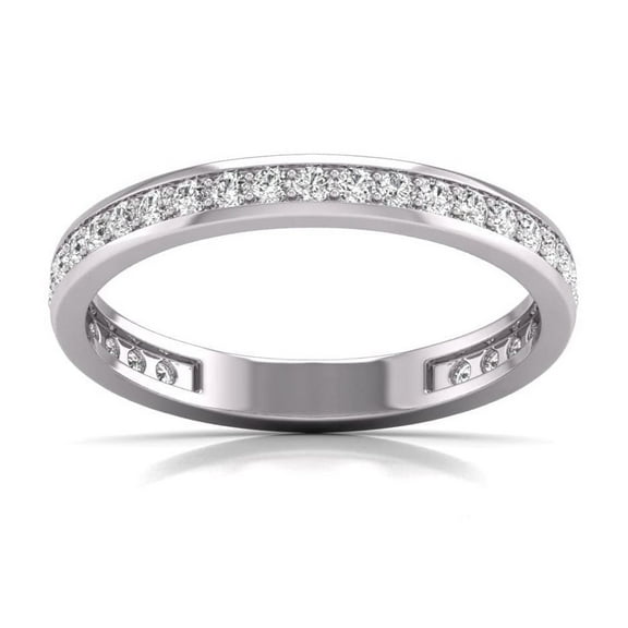 TimeLe$$ Classics 1/2 Carat TW Natural Diamond Eternity Band in 14K White Gold (Ring Size 10)