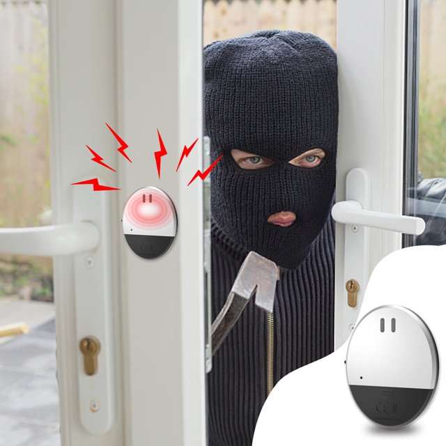 Ganfancp Venta Caliente Vibrante Alarma de Puerta y Ventana, Alarma Antirrobo de Hotel En Casa,-Alarma de Inducción Delgada Ofertas Flash 1 Blaster Antilobo