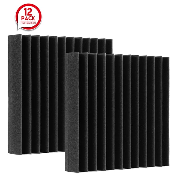 12PCS Acoustic Foam Soundproof Panels Wall Tiles Brick Noise Proof Studio 12"x12"