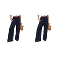 thumbnail image 4 of Pantalones largos sueltos Casual Sonducket para Mujer Azul oscuro XXL, 4 of 6