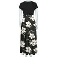 thumbnail image 5 of Lolmot Plus Size Dress for Women Short Sleeve Loose Plain Casual Fashion Long Maxi Dresses Floral Print Patchwork Party Dresses, 5 of 5