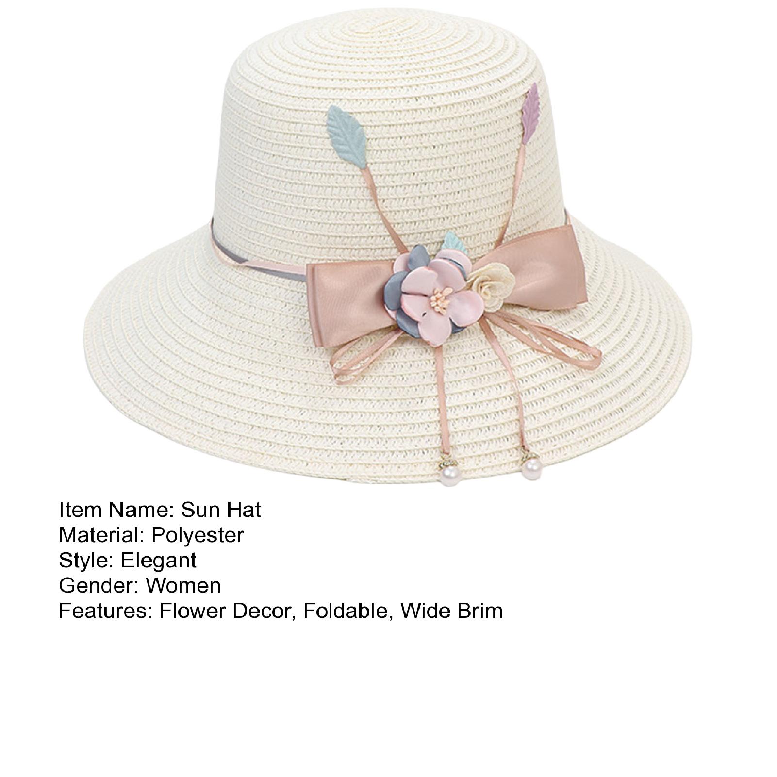 Straw Hats for Women with Ribbon Bowknot Flower Decor Faux  display picture 1