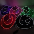 thumbnail image 3 of sunsanly Light Up Cowgirl Hat Wireless Neon Western LED Cowboy Cap Luminous Flashing Light Bar Hat for Halloween Party Supplies, 3 of 8