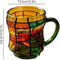 thumbnail image 3 of Taza de café de vitral con asa – Taza de vidrio artístico hecha a mano para té, café, bebidas calientes o frías – Taza decorativa para el hogar, la oficina o para regalar., 3 of 6