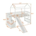 thumbnail image 2 of Harper & Bright Designs Twin House Loft Bed with Slide and Stairs, Loft Bed with Storage Drawers, Wood Cabin Loft Bed for Boys Girls, White, 2 of 14