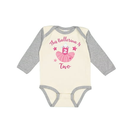 

Inktastic Ballerina 2nd Birthday Gift Baby Girl Long Sleeve Bodysuit