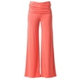thumbnail image 5 of Coral Fold Over Yoga Pants for Women Low Waisted Wide Leg High Elastic Casual Flowy Pants Elegant Sweatpants S-2XL, 5 of 6