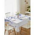 thumbnail image 2 of Blue Eucalyptus Rectangle Tablecloth, Botanical Plant Rustic Succulent Branch Waterproof & StainResistant Tablecloth, Washable Oil-proof Table Cover for Dining/Party/Wedding/Camping/Buffet 52x70 In, 2 of 9
