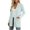 Light Blue, variant on Women Eyelet Hollow Knit Cardigan Coats Mid Length Open Front 3/4 Sleeve Coat with Pockets Lightweight Casual Jackets (Wine,M)