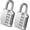 Silver (3.15 Inch), variant on Combination Padlock Locker Lock, 4 Digit Combo Lock for Locker, Gym, School, Luggage, Gate, Suitcase, Bike, Cabinet, Shed, Storage - 2 Pack Blue