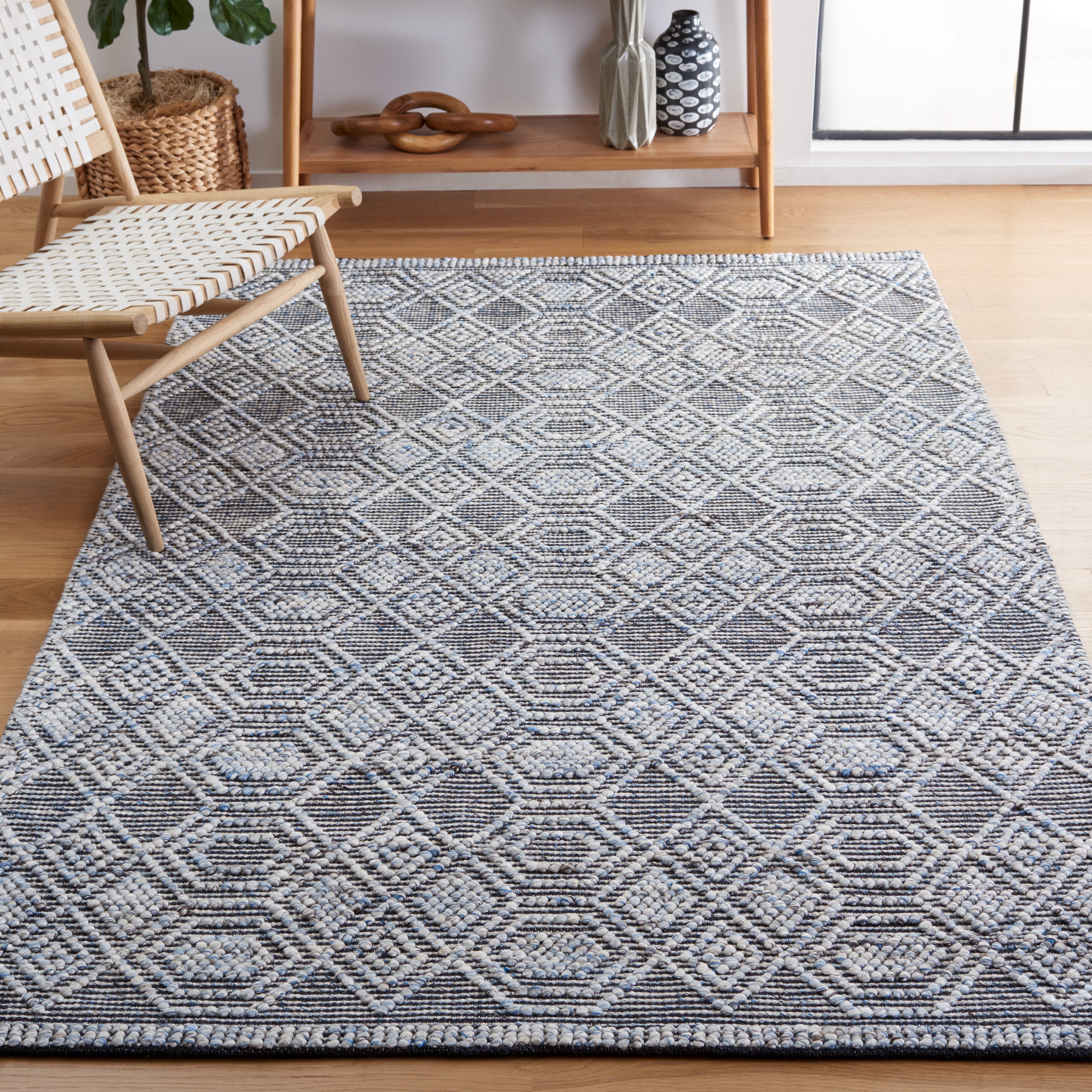 SAFAVIEH Natura Desmond Diamond Area Rug, Blue, 3' x 5'