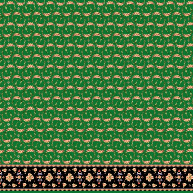 Soimoi Poly Georgette Fabric Leaves,Wreath & Rose Panel Decor Fabric Printed Yard 42 Inch Wide