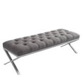 thumbnail image 1 of Hawthorne Collections 18" Modern Stainless Steel Bedroom Bench in Gray, 1 of 5