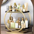 thumbnail image 4 of DTOWER 2 Tier Metal Skincare Organizer Vanity Cosmetics Storage Rack - G Perfume Organizer for Bathroom Countertop Makeup Desk Stand with Perfume Holder and Cosmetic Display Tray, 4 of 11
