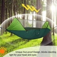 thumbnail image 5 of IC ICLOVER Double 2 Person Outdoor Garden Hammock, Portable Nylon Fabric Parachute Multifunctional Lightweight Hammocks with 2 Hanging Ropes & Carabiner for Backpacking Travel Beach Yard - Green, 5 of 9
