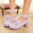 thumbnail image 4 of NIUREDLTD Toddler Kids Grils Dress Shoes Girls Sandals Kids Heels Open Toe Ankle Strap Dress Shoes Flower Wedding Party For Little/Big Kid PU Leather Princess Shoes Purple 30, 4 of 5