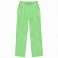 thumbnail image 4 of kpoplk Girl's Wide Leg Sweatpants Elastic High Waisted Loose Baggy Pants with Pockets(Green,5-6 Y), 4 of 4
