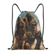 thumbnail image 1 of Lukts desert Man Shepherd Dog Pattern Drawstring Backpack Bag Sport Gym Sackpack,String Backpack Sport Bag Sack,Cinch Tote Gym Backpack-Small, 1 of 6