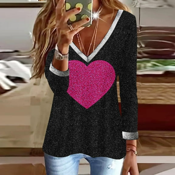 Lilgiuy Women Casual T-shirt Printed Long Sleeve V-Neck Ruched Pullover Blouse Tops for Beach Hawaiian Travel