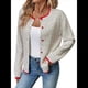 thumbnail image 1 of Cárdigan de Punto con Botones para Mujer, Suéter Informal de Cuello Redondo y Larga, Ropa de Abrigo. Gris L, 1 of 10