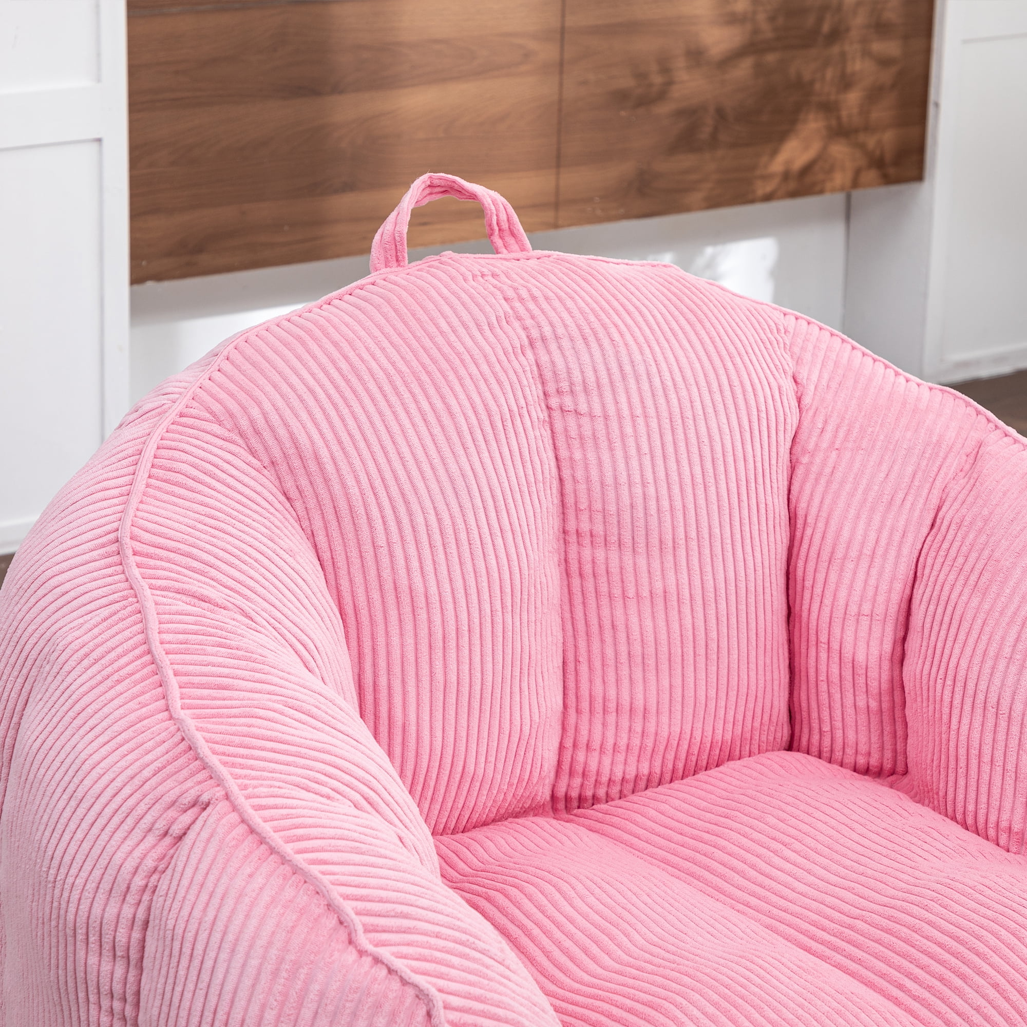 Jopath Giant Bean Bag Chair Sofa for Adults Teens,Comfy Corduroy Large Bean Bag Chairs with Fillings,High Elasticity Lazy Sofa for Bedroom Living Room,Pink