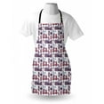 thumbnail image 3 of London Apron Hand Drawing Style Sketchy City with Famous Landmarks Architecture, Unisex Kitchen Bib Apron with Adjustable Neck for Cooking Baking Gardening, Eggplant Maroon Pale Blue, by Ambesonne, 3 of 3