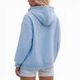 thumbnail image 4 of Towmus Drawstring Zip Up Hoodies for Women Fall Cute Jacket Oversized Casual Long Sleeve Sweatshirts Fall Spring Track Jackets with Pockets, 4 of 5