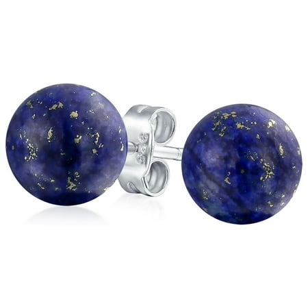 Bling Jewelry Womens 10MM Natural Gemstone Drop Ball Earrings Sterling Silver Bling Jewelry Womens 10MM Natural Gemstone Drop Ball Earrings Sterling Silver