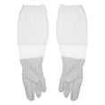 thumbnail image 1 of par de guantes de apicultura de piel de cabra de primera calidad, guantes largos de protección, talla XL (blancos), 1 of 8