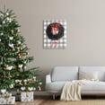 thumbnail image 2 of Joy Calligraphy Holiday Wreath Plaid Red Bow Botanical & Floral Graphic Art Gallery-Wrapped Canvas Print Wall Art, 2 of 7