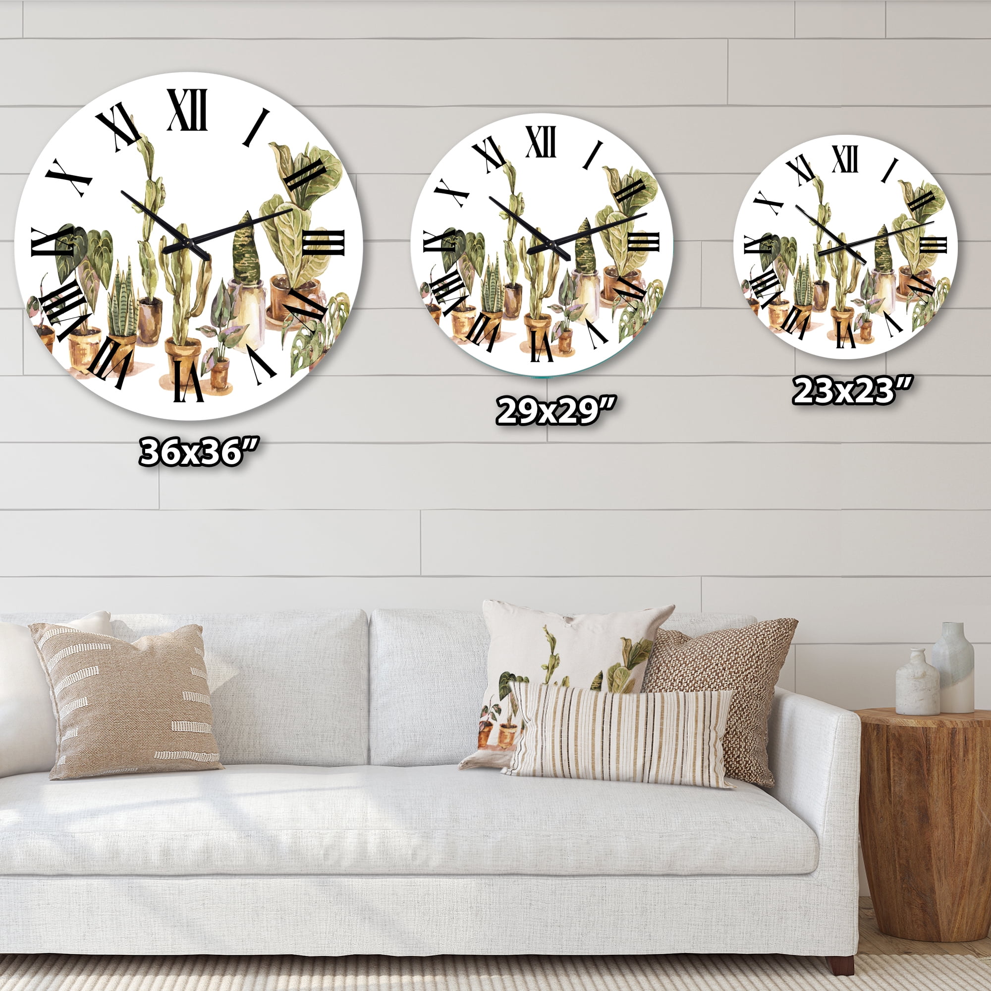 Designart 'Indoor House Plants Urban Jungle I' Traditional Wall Clock