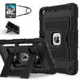thumbnail image 2 of ELEHOLD 3-Layer Rugged Case For Apple iPad 9th/8th/7th Generation Heavy Duty Shockproof Cover, [Drop Protection], [Logo Visible], With Kickstand & Pencil Holder & Shoulder Strap, Black, 2 of 11